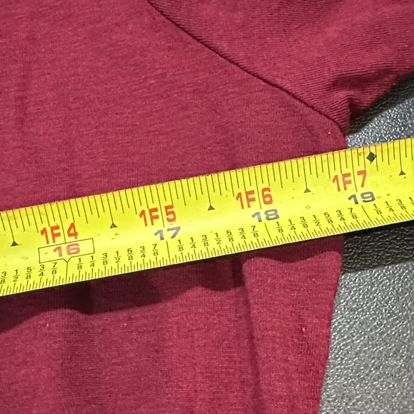 White House Black Market Burgundy Long Sleeve Top with Lace bottom decoration - Picture 6 of 8